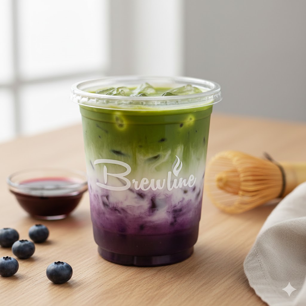 Blueberry Matcha Latte